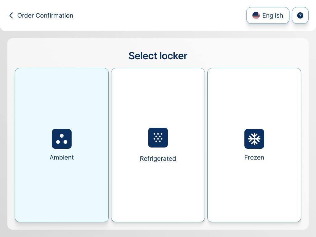 Assign the right temperature in seconds. One-tap routing to refrigerated, frozen, or ambient lockers—protecting product quality while keeping your team focused and efficient.